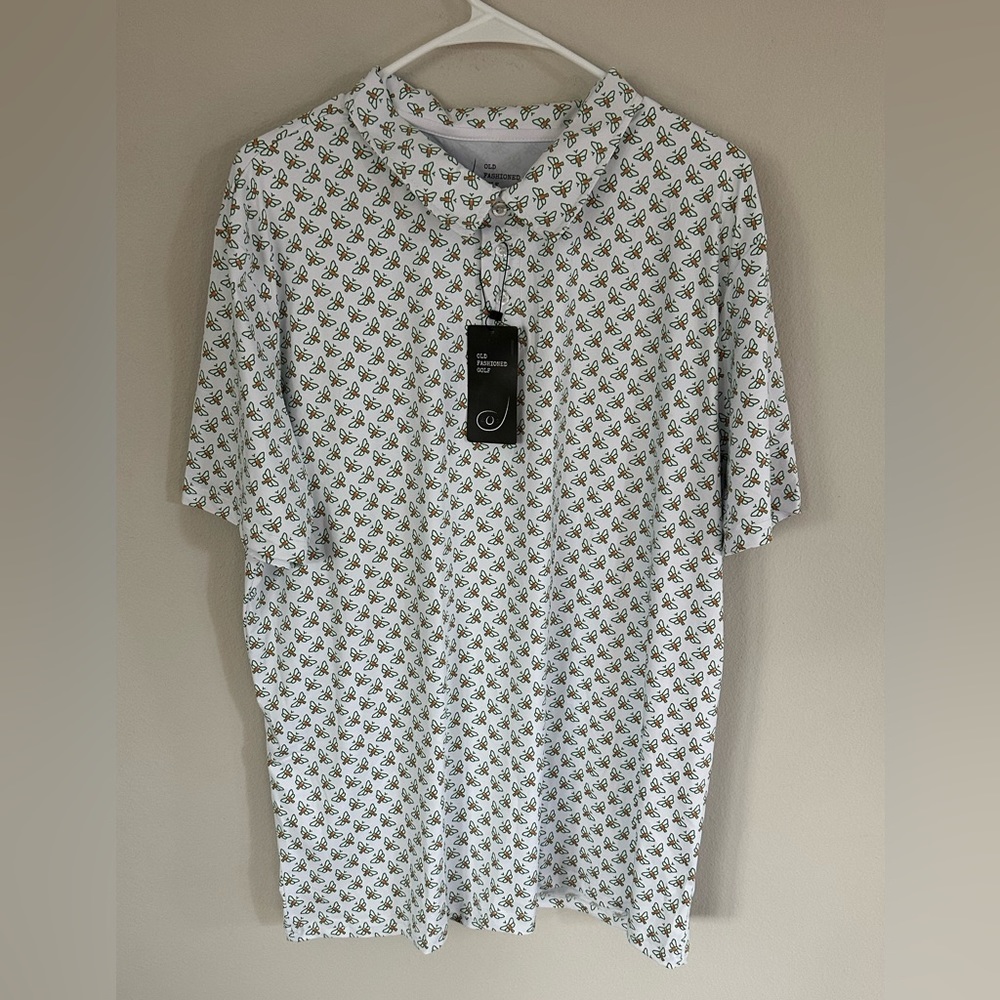 Old Fashioned Golf Cocoon Brewing Butterfly Polo Shirt